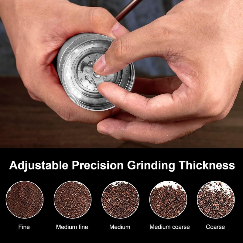NewlukPro M6 Manual Coffee Grinder,Conical Hexagonal Burr & Double Bearings for Smooth Grinding,Designed for Espresso Pour Over French Press,25g Capacity,Compact & Portable,Gifts for Coffee Lovers - Image 5